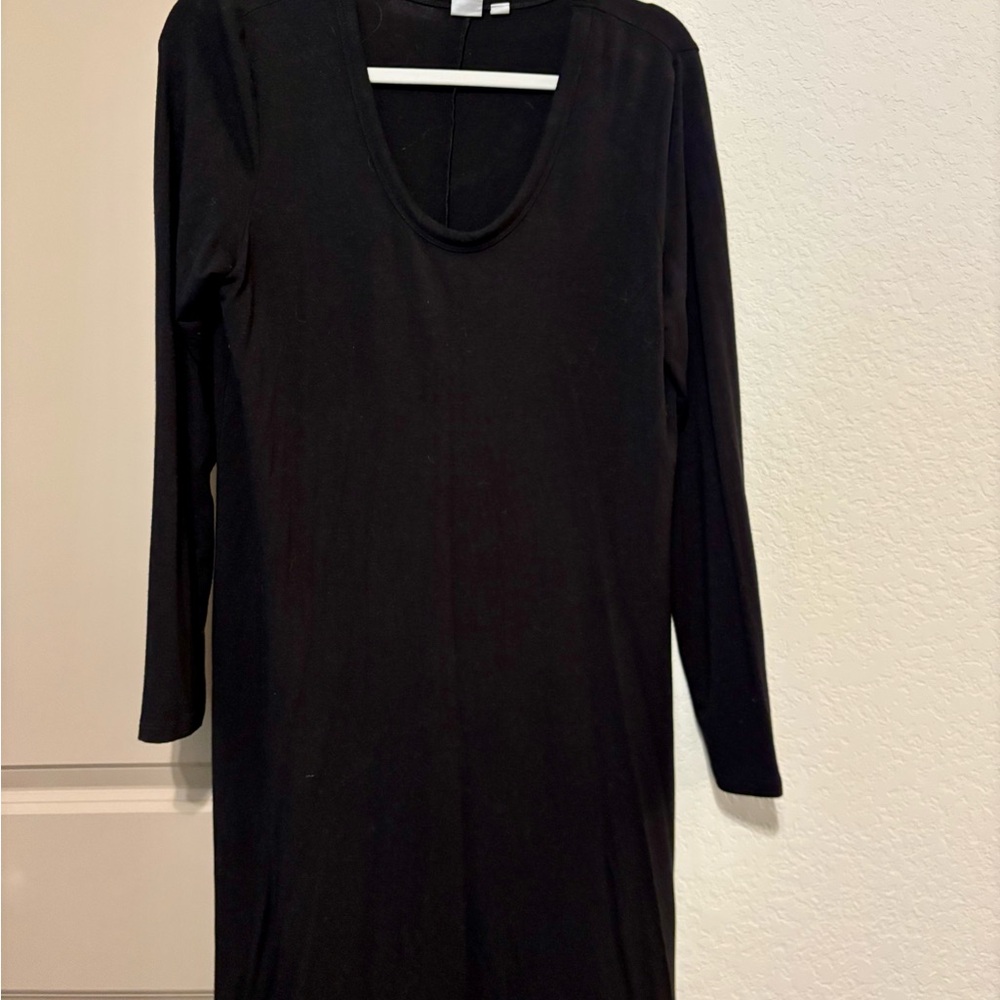 Soft Black Long Sleeve Dress